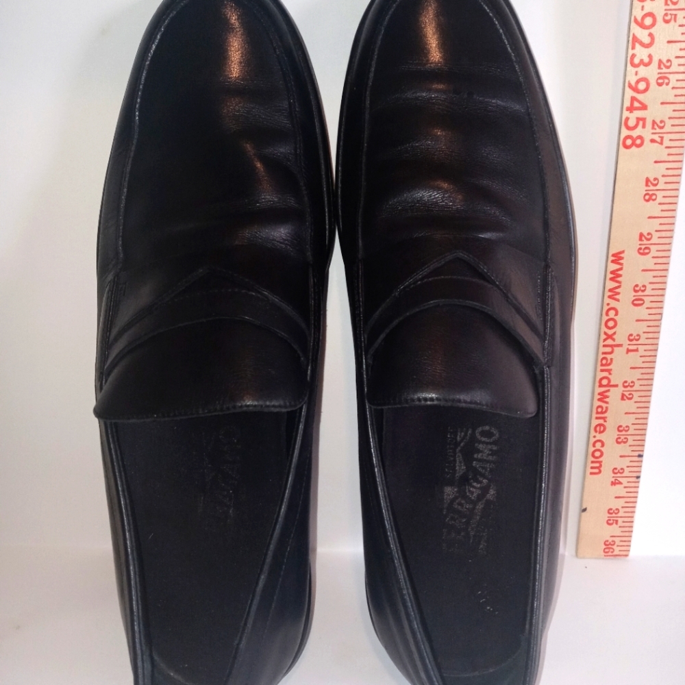 Salvatore Ferragamo penny loafers. I had these marked as 14's but they're 11's